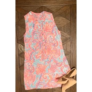 Lilly Pulitzer - Linen Pink and Blue Dress - Small
